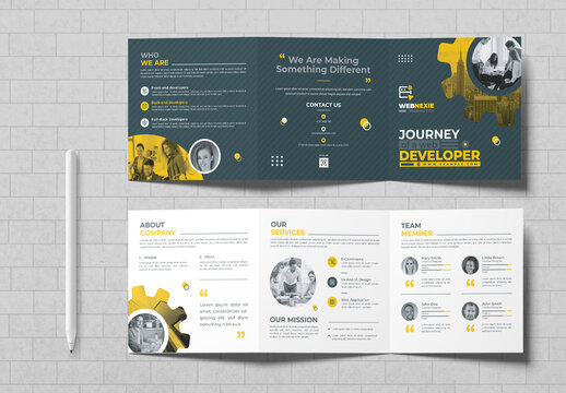 Square Trifold Brochure Template