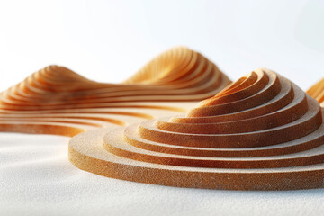 Naklejka premium A series of concentric circles made from sand, creating a hypnotic effect on a white background,