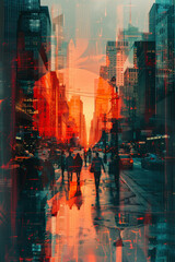 Fototapeta premium Urban Dreamscape with Abstract Elements