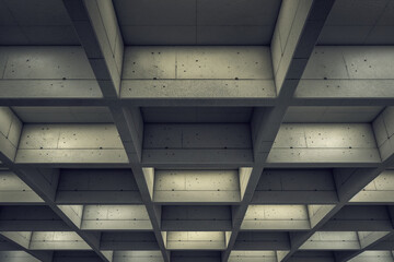 cement panel ceiling,A detailed architectural image showcasing a cement panel ceiling with a square block pattern