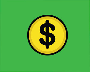 Very nice vector image of a dollar bill or coin logo
