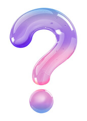 Question mark png 3D, transparent background