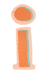 Letter i png cute paper cut alphabet, transparent background