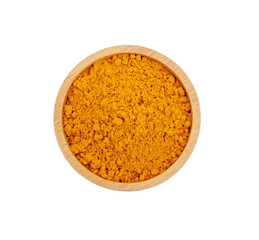 turmeric powder in bowl wooden on transparent png