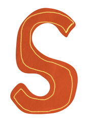 Letter S png cute paper cut alphabet, transparent background