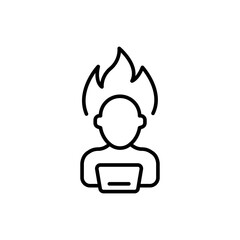 Burnout outline icons, minimalist vector illustration ,simple transparent graphic element .Isolated on white background