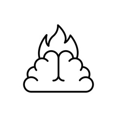 Burnout brain outline icons, minimalist vector illustration ,simple transparent graphic element .Isolated on white background
