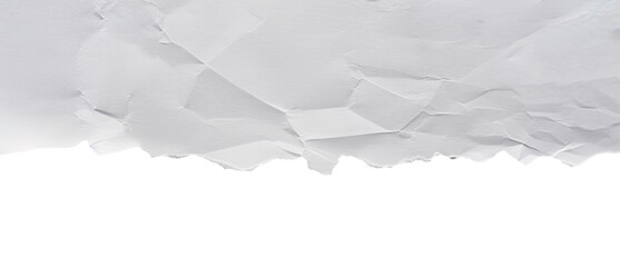 Piece of white torn paper isolated on transparent background
