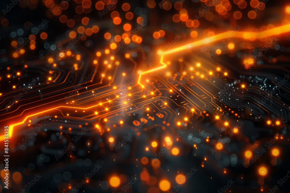 Leinwandbilder Designs imitating digital or technological networks with nodes and connections resembling circuit diagrams,