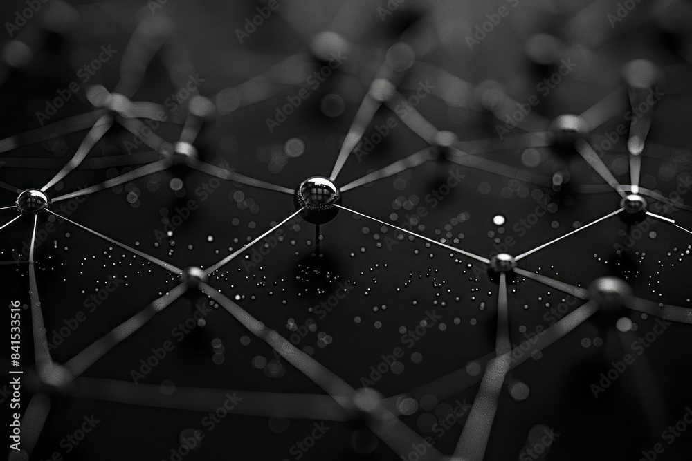 Aufkleber Network pattern with interconnected nodes and schematic connections,