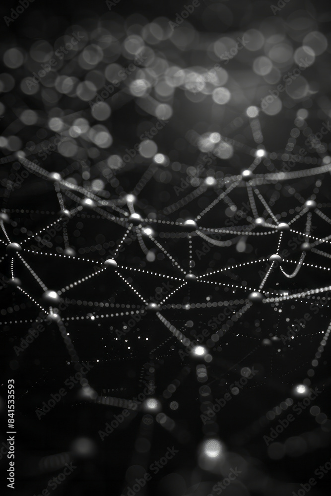 Fototapete Digital network design with nodes and links forming intricate patterns,