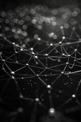 Obraz premium Digital network design with nodes and links forming intricate patterns,