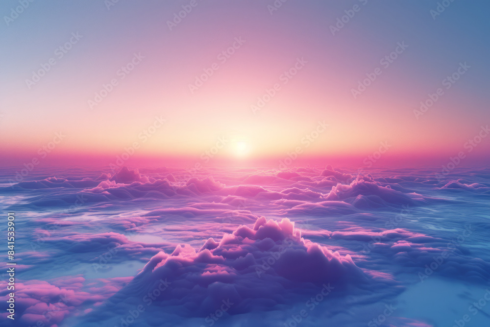 Fototapete gradient design blending from sky blue to light purple, creating a calm and balanced background for 