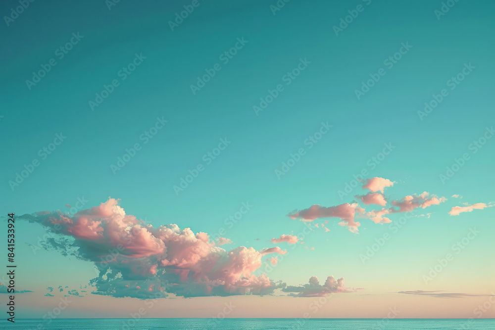 Fototapete Gradient background transitioning from mint green to sky blue, creating a soothing and balanced effect for layouts,