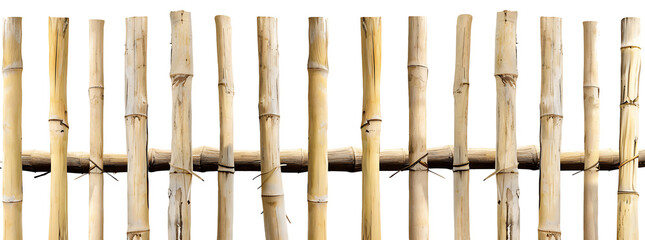 Bamboo Fence Segment Transparent Background Cutout