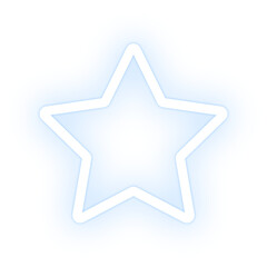 Star icon png white blue neon shape, transparent background