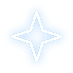 Blink icon png white blue neon shape, transparent background