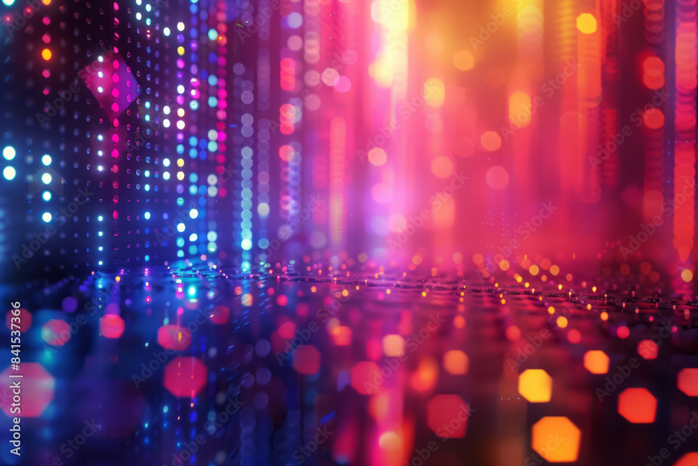 Aufkleber Abstract pixel glow patterns enhancing modern digital typography,