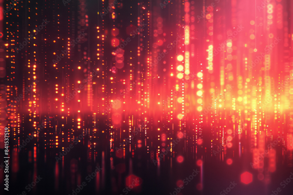 Aufkleber modern digital typography showcasing abstract pixel glow patterns,