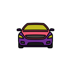 Original vector illustration. A passenger car. A contour icon.