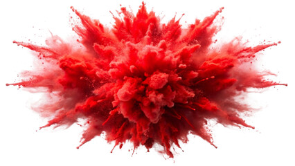 red color explosion isolated on transparent background