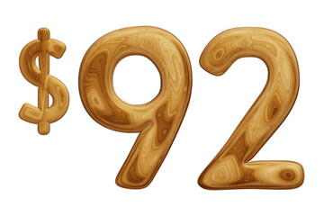 Wooden 92 dollar for price and offer concept