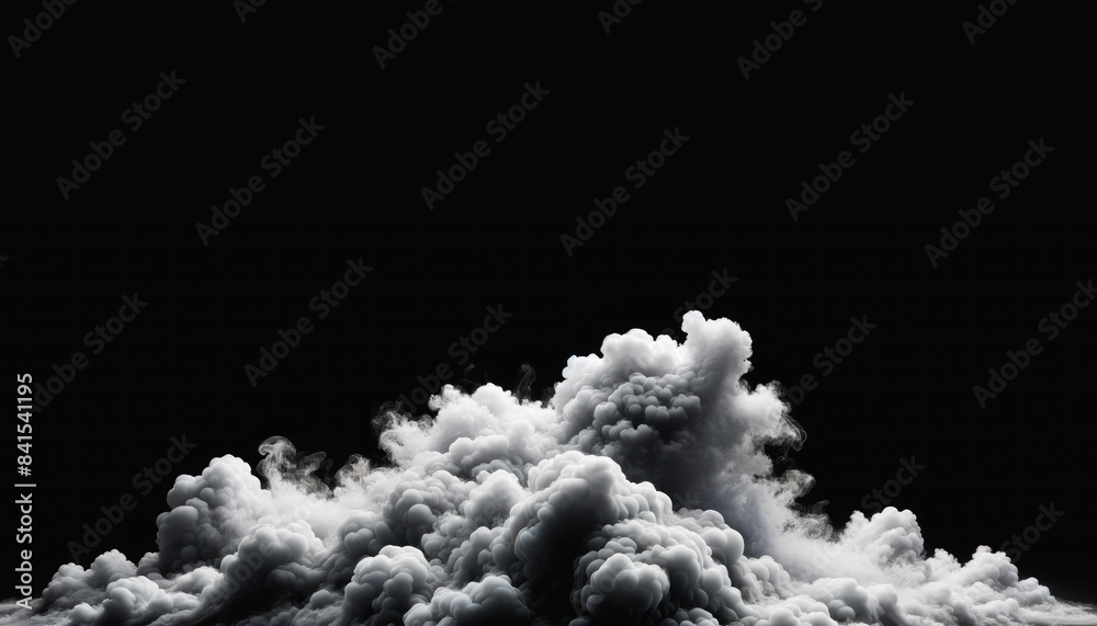 Poster voluminous white clouds pile up dramatically on a dark background, showcasing a concept of nature's 