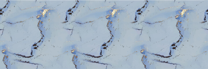 Gold Seamless Background. Alcohol Ink Canvas. Blue Marble Watercolor. Fluid Elegant Background. Ocean Bronze Repeat. Modern Seamless Ink Painting. Foil Art Paint. Watercolor Marble. Liquid Vector Ink