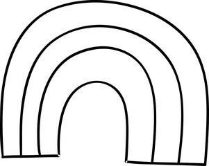retro rainbow doodle outline