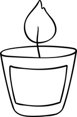 Retro candle doodle outline
