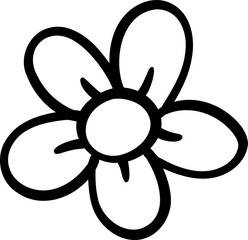 Retro flower doodle outline