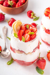 Summer strawberry tiramisu dessert
