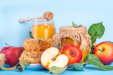 Jewish holiday Rosh Hashanah or apple feast day background