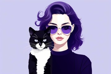 Explore the world of fashion with playful minimal illustrations featuring funny kitty dialogue and trendy comic designs.