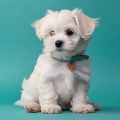 Adorable Puppy on a Vibrant Background for Pet Lovers Generative AI