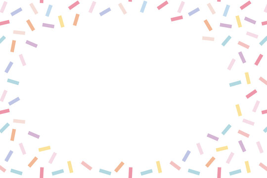 Colorful confetti sprinkle frame png transparent background