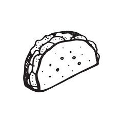 taco illustration on isolated white