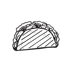 taco illustration on isolated white background