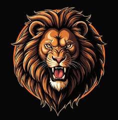 Obraz premium a lion's head with a black background