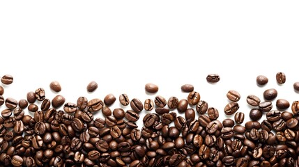 Obraz premium Exquisite Coffee Bean Frame with Detailed Textures on White Background