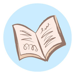 PNG book doodle IG story cover template, transparent background