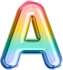 Obraz premium Rainbow Metallic Balloon Letter A