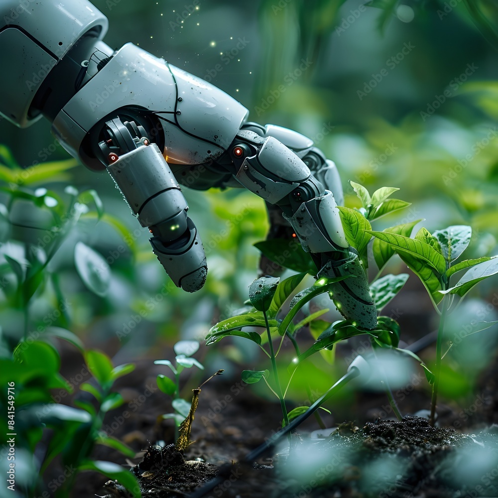 Poster ai powered smart farming sensors and robots optimizing crop growth for sustainable and efficient agr