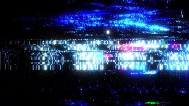 A background or overlay texture of distorted digital glitch effects.
