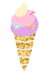 Pastel ice cream design element transparent png