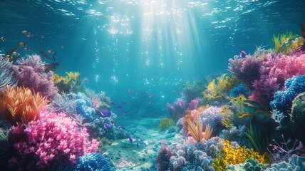 Underwater world. Coral reef and fishes in Red sea at Egypt