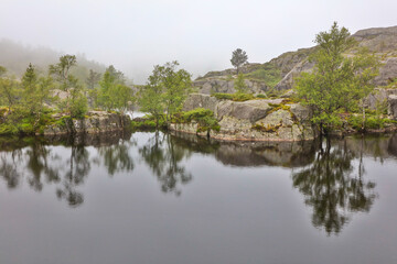 Fototapeta premium Norway landscape on a cloudy summer day