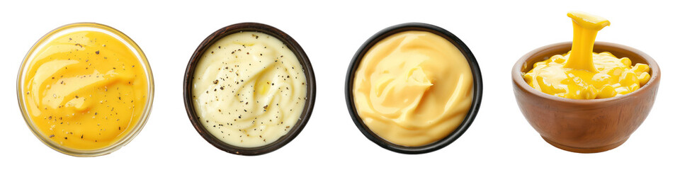 cheese sauce top view full length isolate on trasparency background PNG