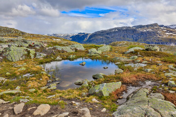 Fototapeta premium Norway landscape on a cloudy summer day