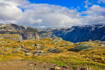 Norway landscape on a cloudy summer day